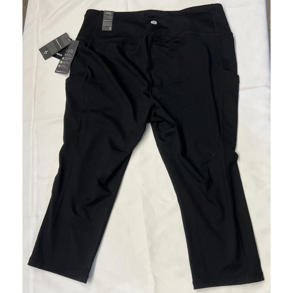 NEW 2X 18W 20W Torrid Active High Rise Capri Swim Legging Bottoms Black Plus NWT - Picture 1 of 6